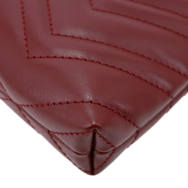 GUCCI GG Marmont Matelasse Leather Crossbody Bag Burgundy 837742