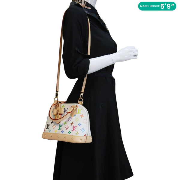 LOUIS VUITTON x TM Alma BB Monogram Multicolor Canvas Crossbody Bag White