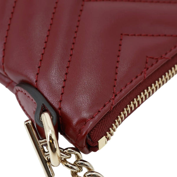 GUCCI GG Marmont Matelasse Leather Crossbody Bag Burgundy 837742