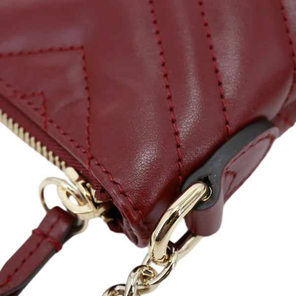 GUCCI GG Marmont Matelasse Leather Crossbody Bag Burgundy 837742