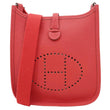 HERMES Evelyne TPM 16 Amazone Clemence Leather Crossbody Bag Red