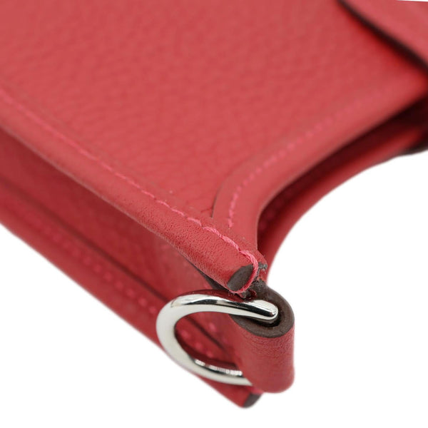 HERMES Evelyne TPM 16 Amazone Clemence Leather Crossbody Bag Red