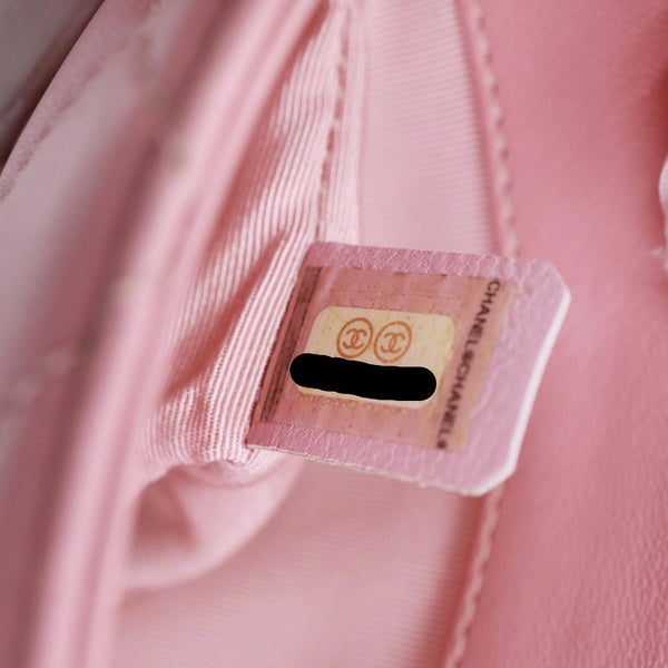 CHANEL Citizen Chic Flap Mini Quilted Lambskin Leather Top Handle Crossbody Bag Pink