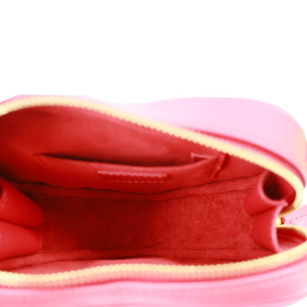 LOUIS VUITTON New Wave Embellished Love Lock Heart Calfskin Leather Shoulder Bag Red