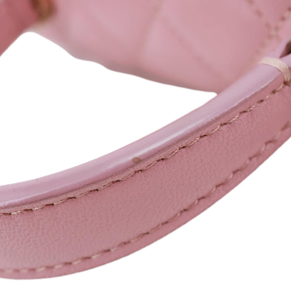 CHANEL Citizen Chic Flap Mini Quilted Lambskin Leather Top Handle Crossbody Bag Pink