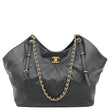 CHANEL Coco Calfskin Leather Shopping Tote Bag Black