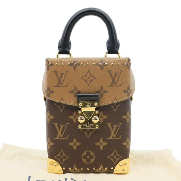 LOUIS VUITTON Camera Box Reverse Monogram Canvas Satchel Bag Brown