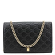 GUCCI Signature Bowy Emblem Mini GG Leather Wallet On Chain Black 431408