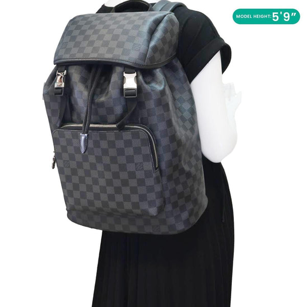 LOUIS VUITTON Zack  Damier Graphite Canvas Backpack Bag Black