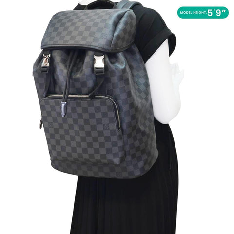 LOUIS VUITTON Zack  Damier Graphite Canvas Backpack Bag Black