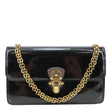 LOUIS VUITTON Cherrywood Monogram Patent Calfskin Leather Chain Wallet Black