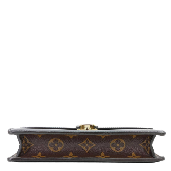 LOUIS VUITTON Cherrywood Monogram Patent Calfskin Leather Chain Wallet Black