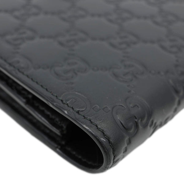 GUCCI Signature Bowy Emblem Mini GG Leather Wallet On Chain Black 431408