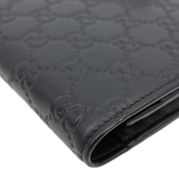 GUCCI Signature Bowy Emblem Mini GG Leather Wallet On Chain Black 431408