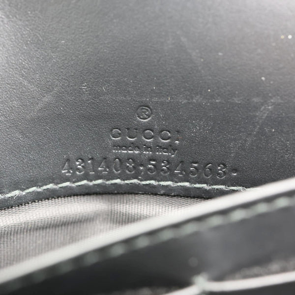 GUCCI Signature Bowy Emblem Mini GG Leather Wallet On Chain Black 431408