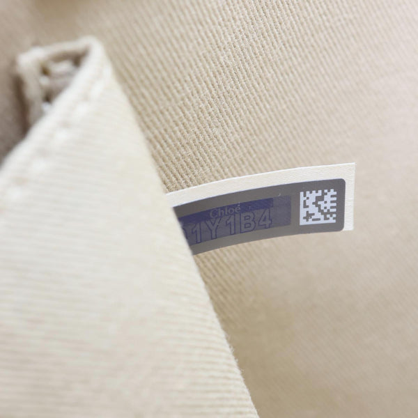 CHLOE Woody Linen Canvas Tote Bag Beige