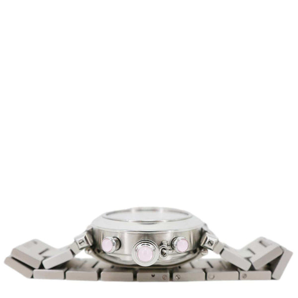 Cartier Pasha C Automatic Chronograph Stainless Steel Pink Mop Dial Watch 35mm