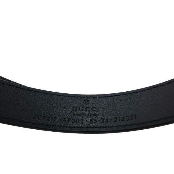 GUCCI Double G Buckle Leather Belt Size 85/34 Black 409417