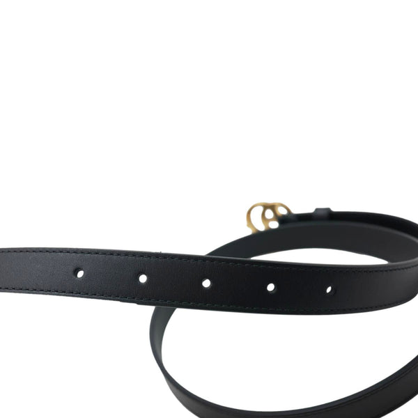 GUCCI Double G Buckle Leather Belt Size 85/34 Black 409417