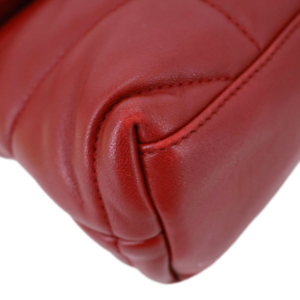 YVES SAINT LAURENT Toy Loulou Puffer Quilted Lambskin Leather Crossbody Bag Red