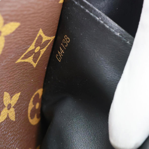 LOUIS VUITTON Cherrywood Monogram Patent Calfskin Leather Chain Wallet Black