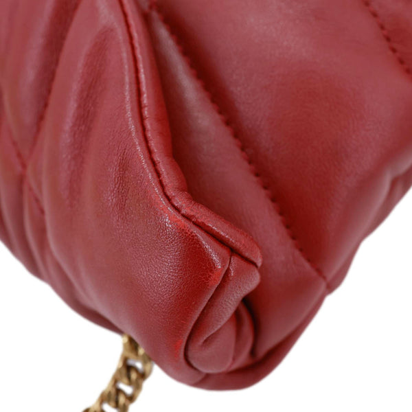 YVES SAINT LAURENT Toy Loulou Puffer Quilted Lambskin Leather Crossbody Bag Red