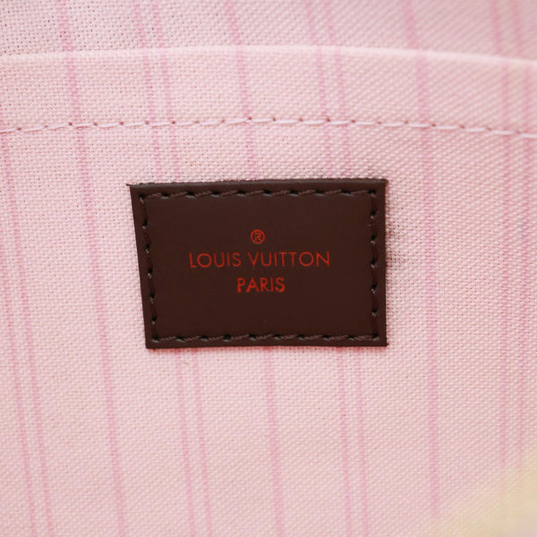 LOUIS VUITTON Neverfull Damier Ebene Pochette Wristlet Brown