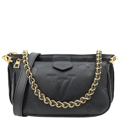 LOUIS VUITTON Multi Pochette Accessoires Monogram Empreinte Leather Crossbody Bag Black
