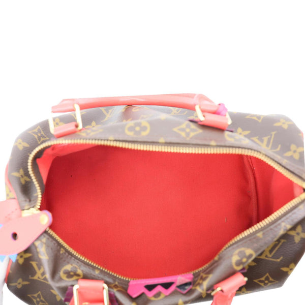 LOUIS VUITTON Totem Speedy 30 Monogram Canvas Satchel Bag Flamingo Pink