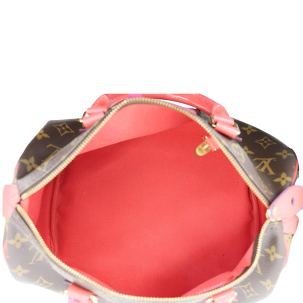 LOUIS VUITTON Totem Speedy 30 Monogram Canvas Satchel Bag Flamingo Pink