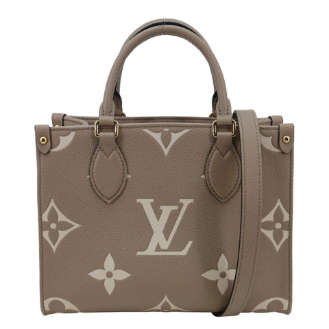 LOUIS VUITTON Onthego PM Bicolor Monogram Empreinte Crossbody Bag Cream