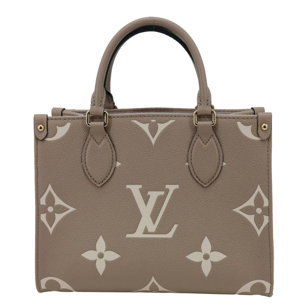 LOUIS VUITTON Onthego PM Bicolor Monogram Empreinte Crossbody Bag Cream