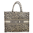 CHRISTIAN DIOR Book Large Leopard Mizza Embroidered Tote Bag Beige
