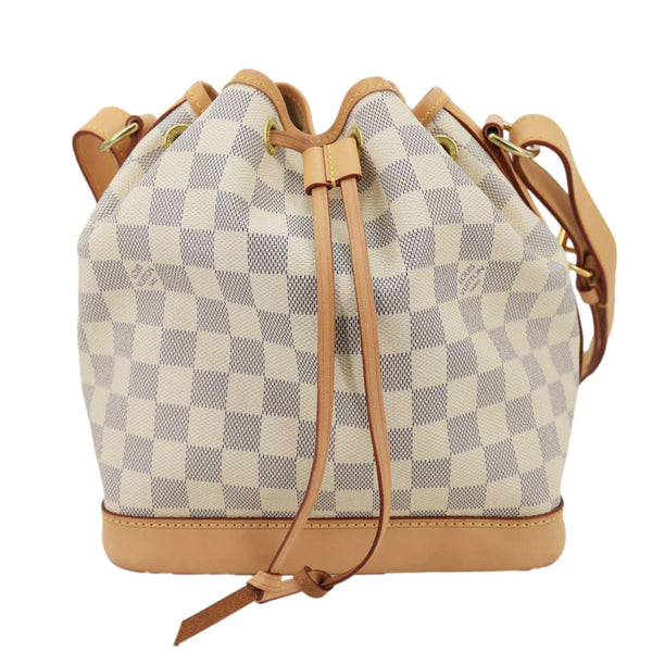 LOUIS VUITTON Noe BB Damier Azur Bucket Bag White
