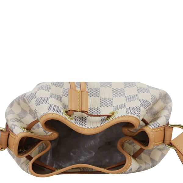 LOUIS VUITTON Noe BB Damier Azur Bucket Bag White