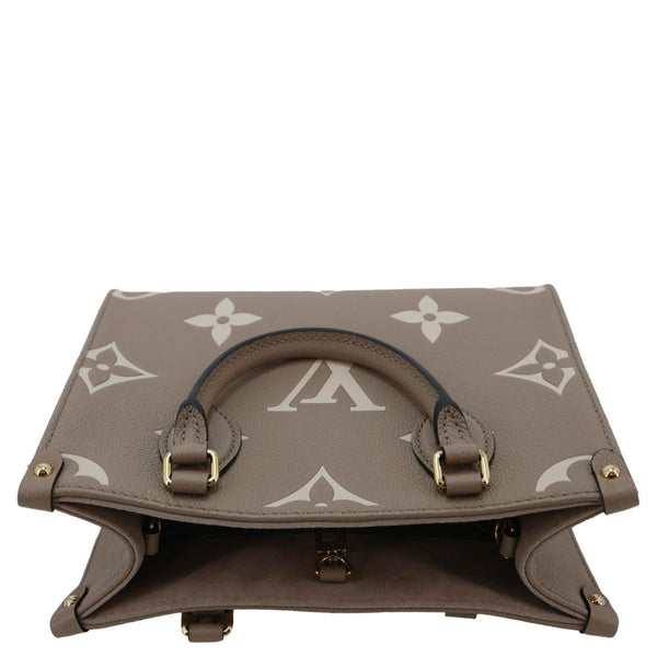 LOUIS VUITTON Onthego PM Bicolor Monogram Empreinte Crossbody Bag Cream