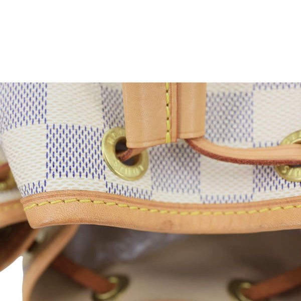 LOUIS VUITTON Noe BB Damier Azur Bucket Bag White