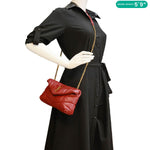 YVES SAINT LAURENT Toy Loulou Puffer Quilted Lambskin Leather Crossbody Bag Red
