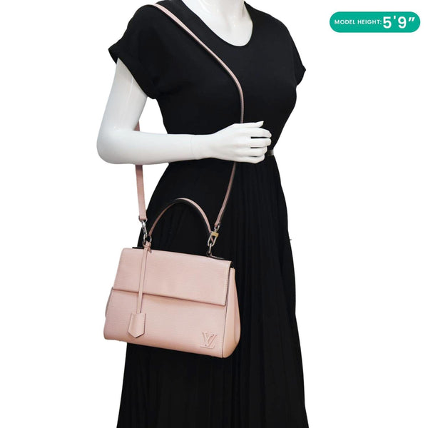LOUIS VUITTON Cluny BB Epi Leather Top Handle Crossbody Bag Pink