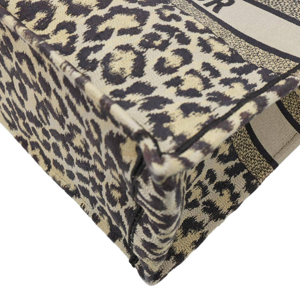 CHRISTIAN DIOR Book Large Leopard Mizza Embroidered Tote Bag Beige