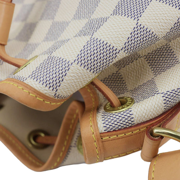 LOUIS VUITTON Noe BB Damier Azur Bucket Bag White