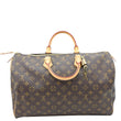 LOUIS VUITTON Speedy 40 Monogram Canvas Satchel Bag Brown