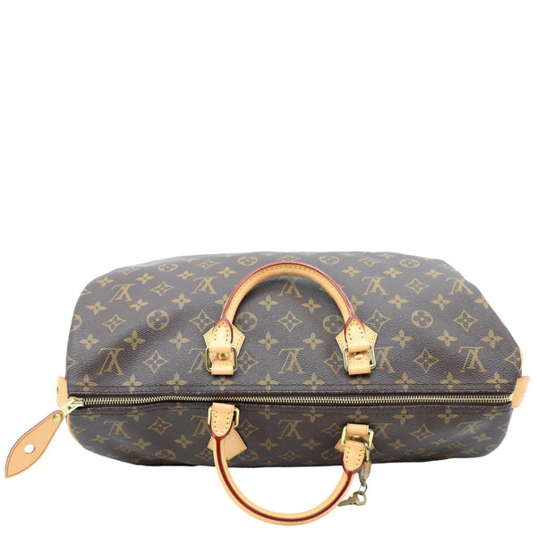 LOUIS VUITTON Speedy 40 Monogram Canvas Satchel Bag Brown