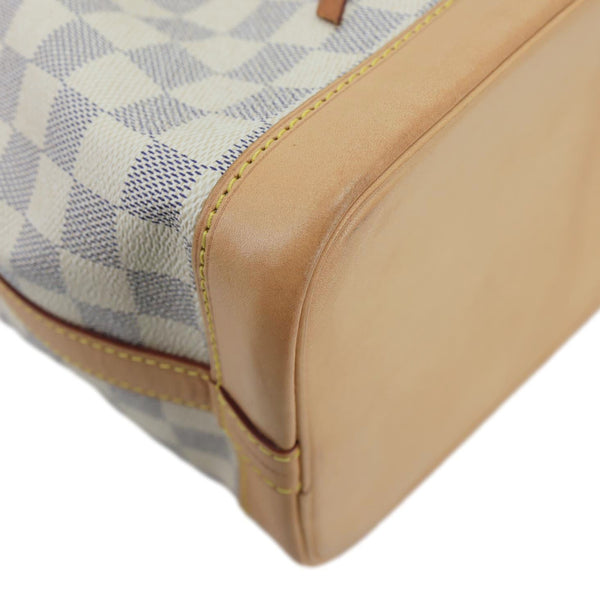 LOUIS VUITTON Noe BB Damier Azur Bucket Bag White