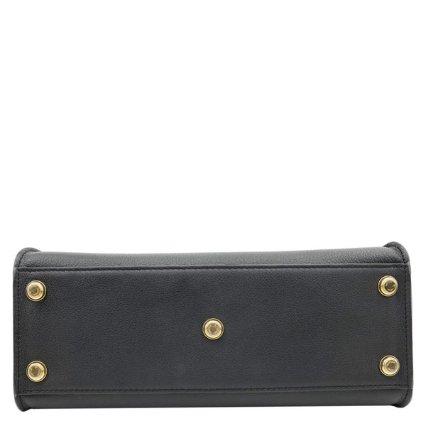 LOUIS VUITTON On My Side MM Leather Monogram Canvas Shoulder Bag Black