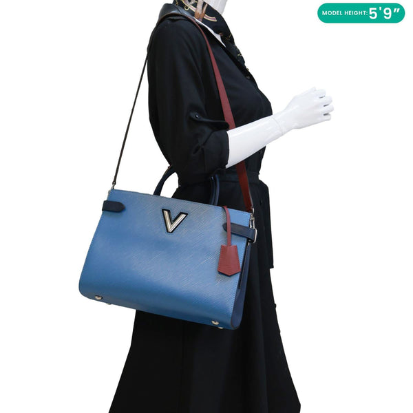LOUIS VUITTON Twist Epi Leather Tote Bag Blue