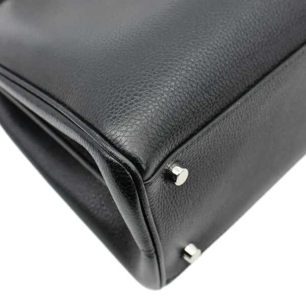 GUCCI Zumi Medium Leather Top Handle Shoulder Bag Black 564714