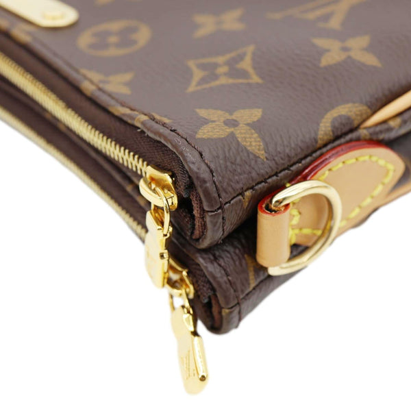 LOUIS VUITTON Liv Pochette Monogram Canvas Shoulder Bag Brown
