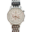 Breitling Montbrillant Chronograph Automatic Stainless Steel Off White Dial Watch A41370