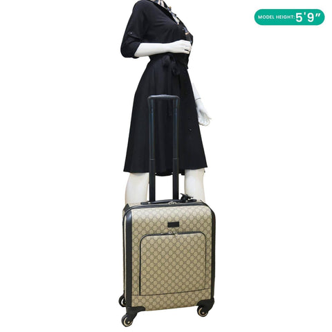 GUCCI Carry-On GG Supreme Canvas Travel Luggage Bag Beige